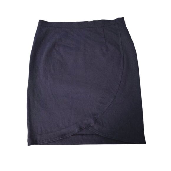 Maurices Navy Blue Pull On Stretch Knit Midi Pencil Skirt Size Large - Picture 2 of 12